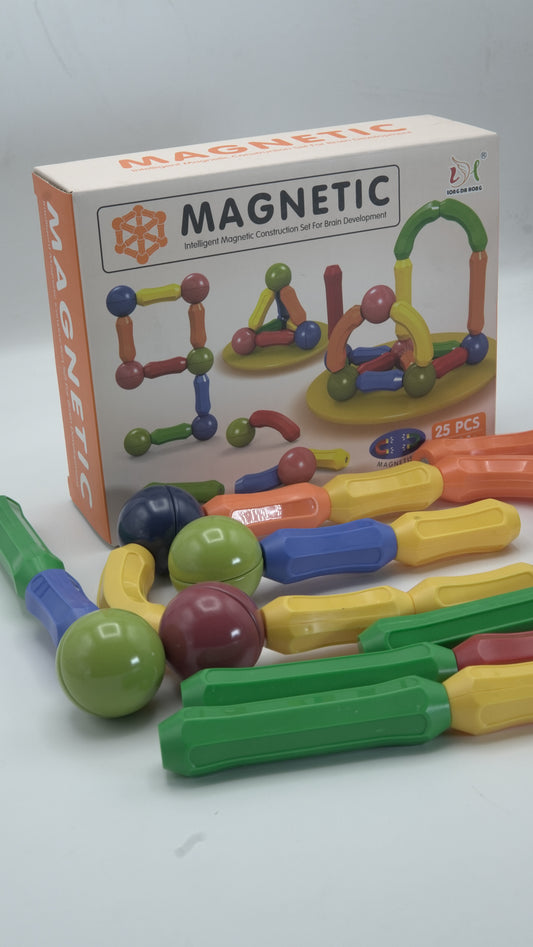 25-Piece Magnetic Sticks & Balls Intelligent Construction Set for Brain Development