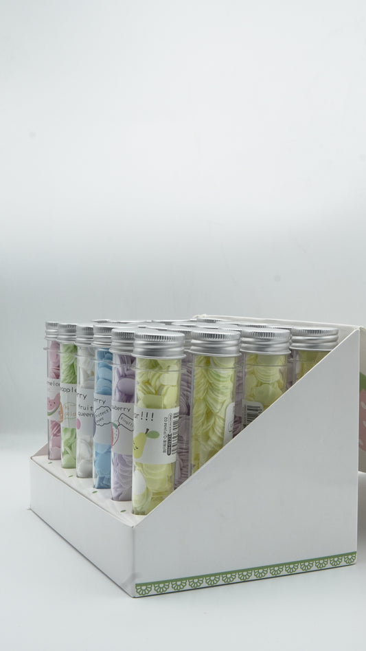 "Fruit Queen" Portable Scented Paper Soap Flakes in Travel Tube