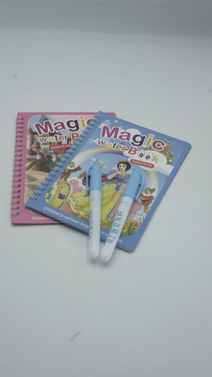 "Magic Water Book" Reusable & Mess-Free Kids' Coloring Book with Pen