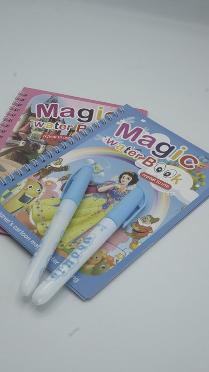 "Magic Water Book" Reusable & Mess-Free Kids' Coloring Book with Pen